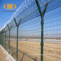 airport security fencing wall with barb wire